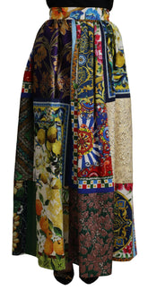 Dolce & Gabbana Multicolor Patchwork Sicily Long Maxi Skirt -   -  Dolce & Gabbana.